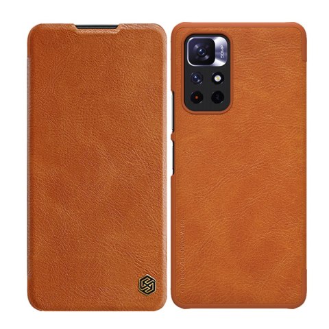 Etui Nillkin Qin Xiaomi Redmi Note 11S 5G/11T 5G/Poco M4 Pro 5G brązowy