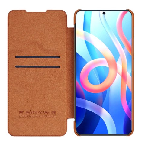 Etui Nillkin Qin Xiaomi Redmi Note 11S 5G/11T 5G/Poco M4 Pro 5G brązowy