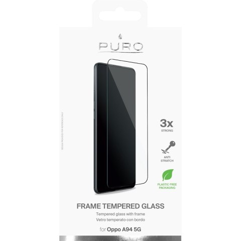 Szkło hartowane PURO Frame Tempered Glass Oppo A94 5G (czarna ramka)