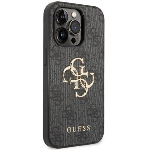 Etui na telefon iPhone 15 Pro Max Guess szare hardcase Big Metal Logo