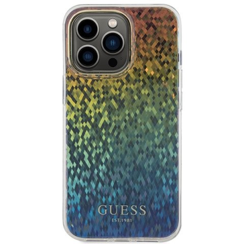 Etui na telefon iPhone 15 Pro Max Guess Faceted Mirror Disco Iridescent