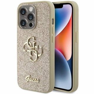 Etui na telefon iPhone 15 Pro Max Guess Glitter Script Big 4G złote