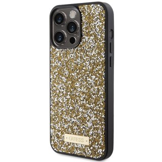 Etui Guess GUHCP15XPFGSBSD Apple iPhone 15 Pro Max hardcase Rhinestone Metal Logo żółty/yellow