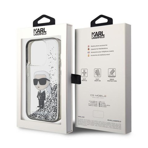 Etui na telefon iPhone 15 Pro Max Karl Lagerfeld Liquid Glitter Hardcase