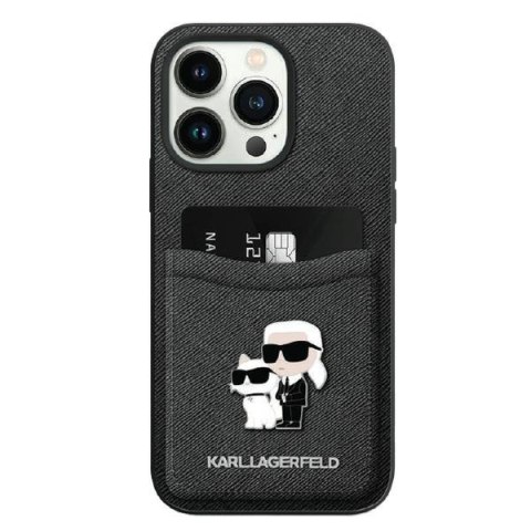 Etui na telefon iPhone 15 Pro Max Karl Lagerfeld czarne Saffiano