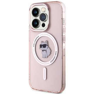 Etui na telefon iPhone 15 Pro Max Karl Lagerfeld Choupette MagSafe różowe