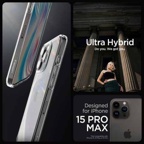 Etui na telefon iPhone 15 Pro Max Spigen Ultra Hybrid przezroczyste