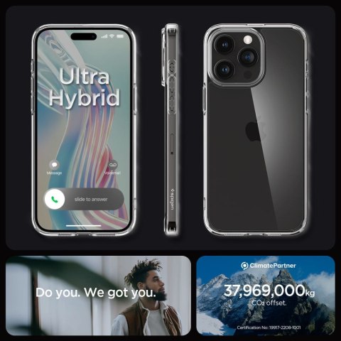 Etui na telefon iPhone 15 Pro Max Spigen Ultra Hybrid przezroczyste