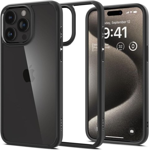 Etui na telefon iPhone 15 Pro Max Spigen Ultra Hybrid czarne matowe