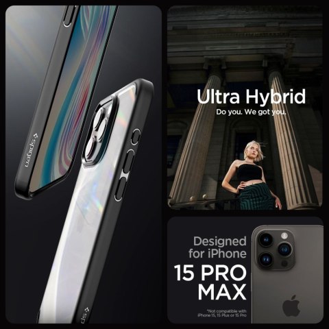 Etui na telefon iPhone 15 Pro Max Spigen Ultra Hybrid czarne matowe