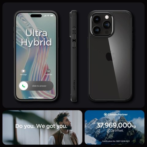 Etui na telefon iPhone 15 Pro Max Spigen Ultra Hybrid czarne matowe