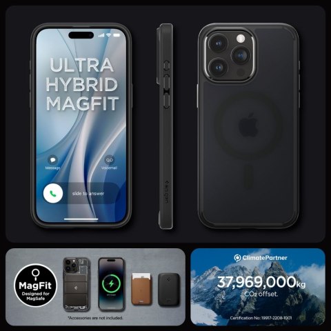 Etui na telefon iPhone 15 Pro Max Spigen Ultra Hybrid MagSafe Frost Black