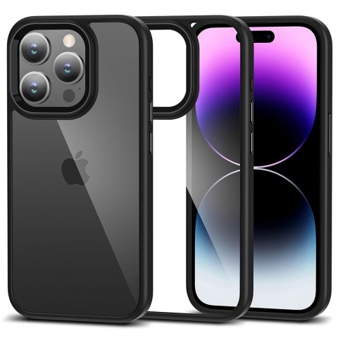 Etui na telefon iPhone 15 Pro Max Tech-Protect Magmat czarne przezroczyste