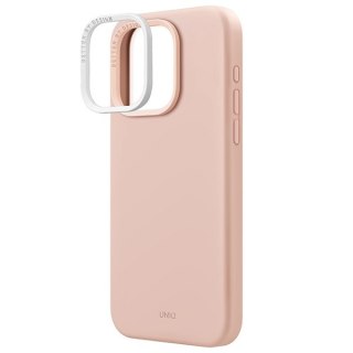 Etui na telefon iPhone 15 Pro Max UNIQ Lino Hue różowy - styl i ochrona