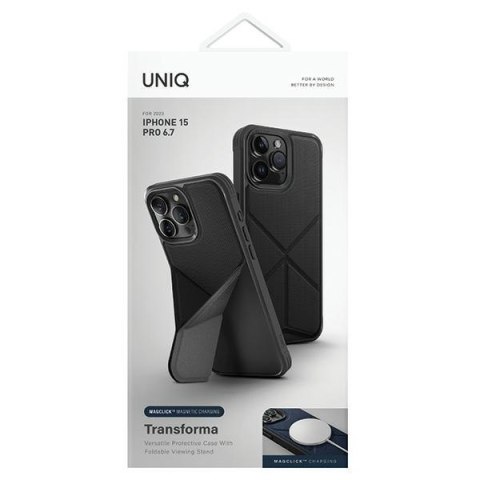 Etui na telefon iPhone 15 Pro Max UNIQ Transforma MagClick Charging czarne