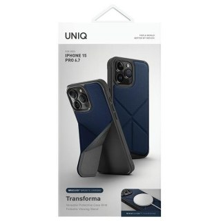 Etui na telefon iPhone 15 Pro Max UNIQ Transforma MagClick niebieskie