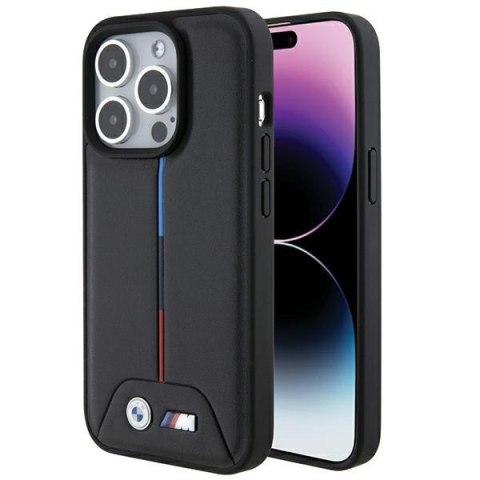 Etui iPhone 15 Pro Max BMW czarne hardcase Quilted Tricolor