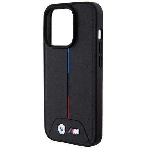 Etui iPhone 15 Pro Max BMW czarne hardcase Quilted Tricolor MagSafe