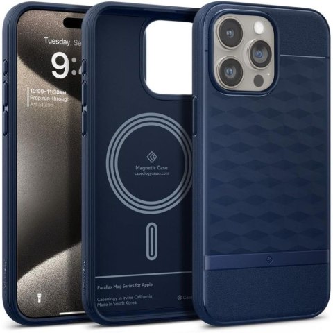 Etui na telefon iPhone 15 Pro Max Caseology Midnight Blue - Ochrona i Styl