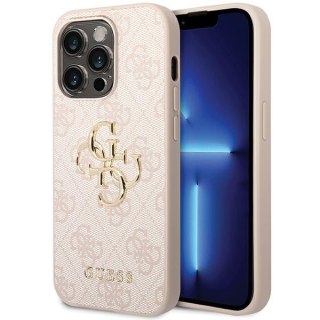 Etui na telefon iPhone 15 Pro Max Guess różowe hardcase z logo 4G