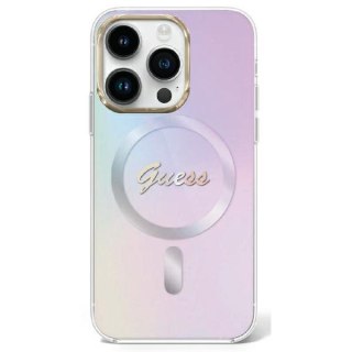 Etui na telefon iPhone 15 Pro Max Guess IML Iridescent MagSafe fioletowe