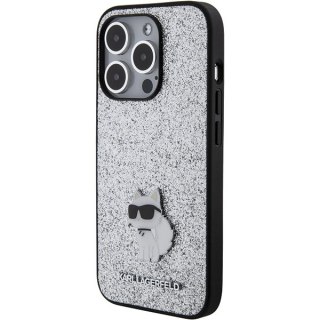 Etui na telefon iPhone 15 Pro Max Karl Lagerfeld Choupette Srebrne