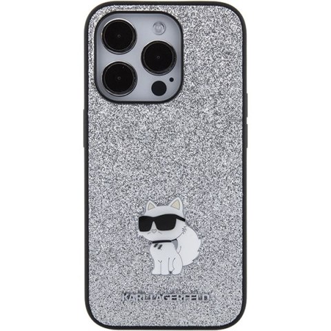 Etui na telefon iPhone 15 Pro Max Karl Lagerfeld Choupette Srebrne