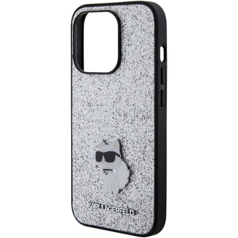 Etui na telefon iPhone 15 Pro Max Karl Lagerfeld Choupette Srebrne