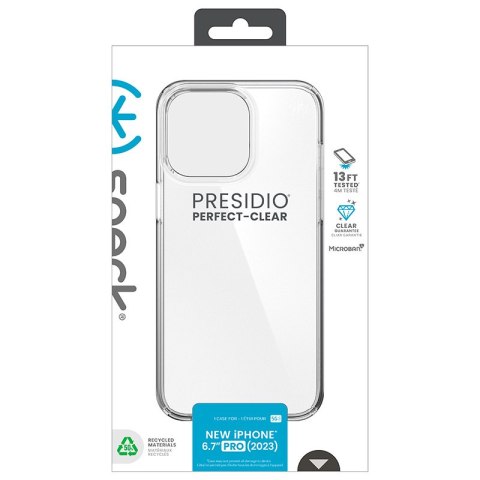 Etui na telefon iPhone 15 Pro Max Speck Presidio Perfect-Clear przezroczyste