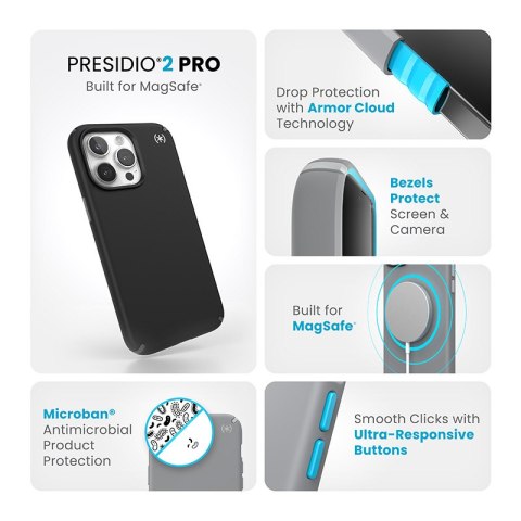 Etui na telefon iPhone 15 Pro Max Speck Presidio2 Pro MagSafe czarne