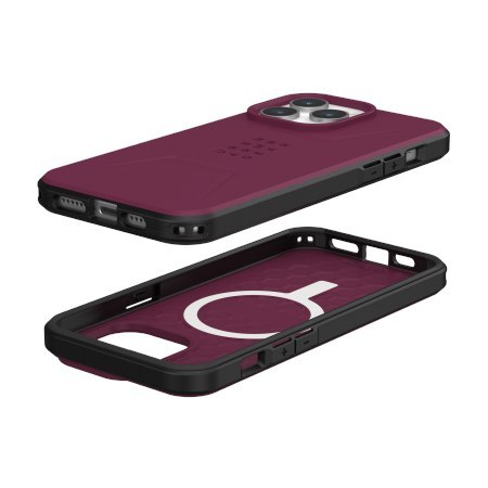 Etui na telefon iPhone 15 Pro Max UAG Civilian MagSafe bordowe