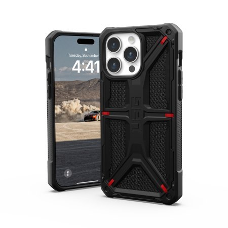 Etui na telefon iPhone 15 Pro Max UAG Monarch kevlar czarne