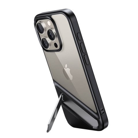 Etui na telefon iPhone 15 Pro Max UGREEN LP740 czarne z podstawką