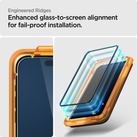 Szkło hartowane iPhone 15 Pro Max Spigen GLAS.tR AlignMaster FC Black [2 PACK]