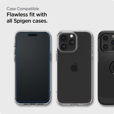 Szkło hartowane iPhone 15 Pro Max Spigen GLAS.tR AlignMaster FC Black [2 PACK]