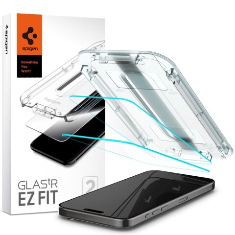 Szkło hartowane iPhone 15 Pro Max Spigen GLAS.tR ez Fit Clear [2 PACK]