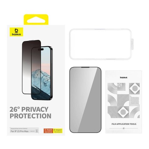 Szkło prywatyzujące Baseus Diamond Apple iPhone 15 Pro Max