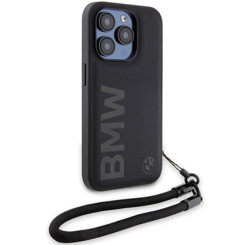 Etui na telefon iPhone 15 Pro Max BMW czarne hardcase Signature Leather