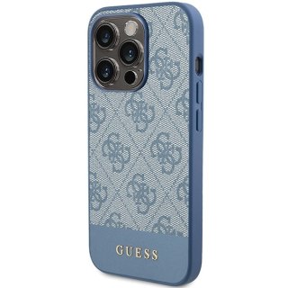 Etui na telefon iPhone 15 Pro Max Guess 4G Stripe Niebieskie