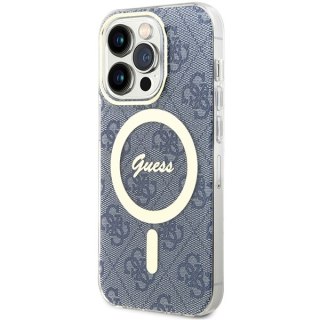 Etui na telefon iPhone 15 Pro Max Guess IML 4G MagSafe niebieskie