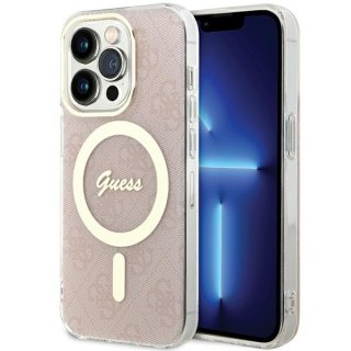 Etui na telefon iPhone 15 Pro Max Guess IML 4G MagSafe różowe