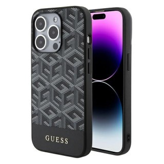 Etui na telefon iPhone 15 Pro Max Guess GCube Stripes MagSafe czarne