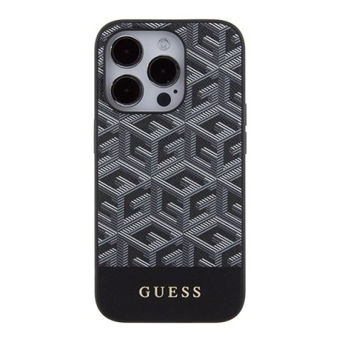 Etui na telefon iPhone 15 Pro Max Guess GCube Stripes MagSafe czarne