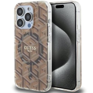 Etui na telefon iPhone 15 Pro Max Guess IML MagSafe brązowe GCube