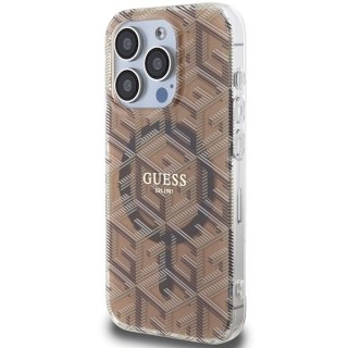 Etui na telefon iPhone 15 Pro Max Guess IML MagSafe brązowe GCube