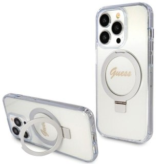 Etui na telefon iPhone 15 Pro Max Guess Ring Stand MagSafe przezroczyste