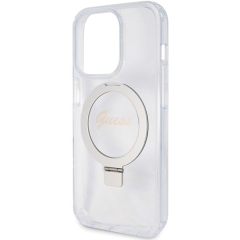 Etui na telefon iPhone 15 Pro Max Guess Ring Stand MagSafe przezroczyste