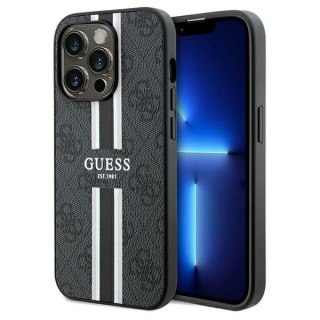 Etui na telefon iPhone 15 Pro Max Guess 4G MagSafe czarne paski