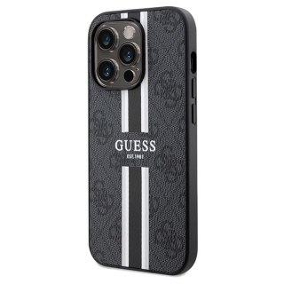 Etui na telefon iPhone 15 Pro Max Guess 4G MagSafe czarne paski