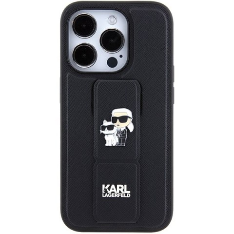 Etui na telefon iPhone 15 Pro Max Karl Lagerfeld Saffiano Gripstand